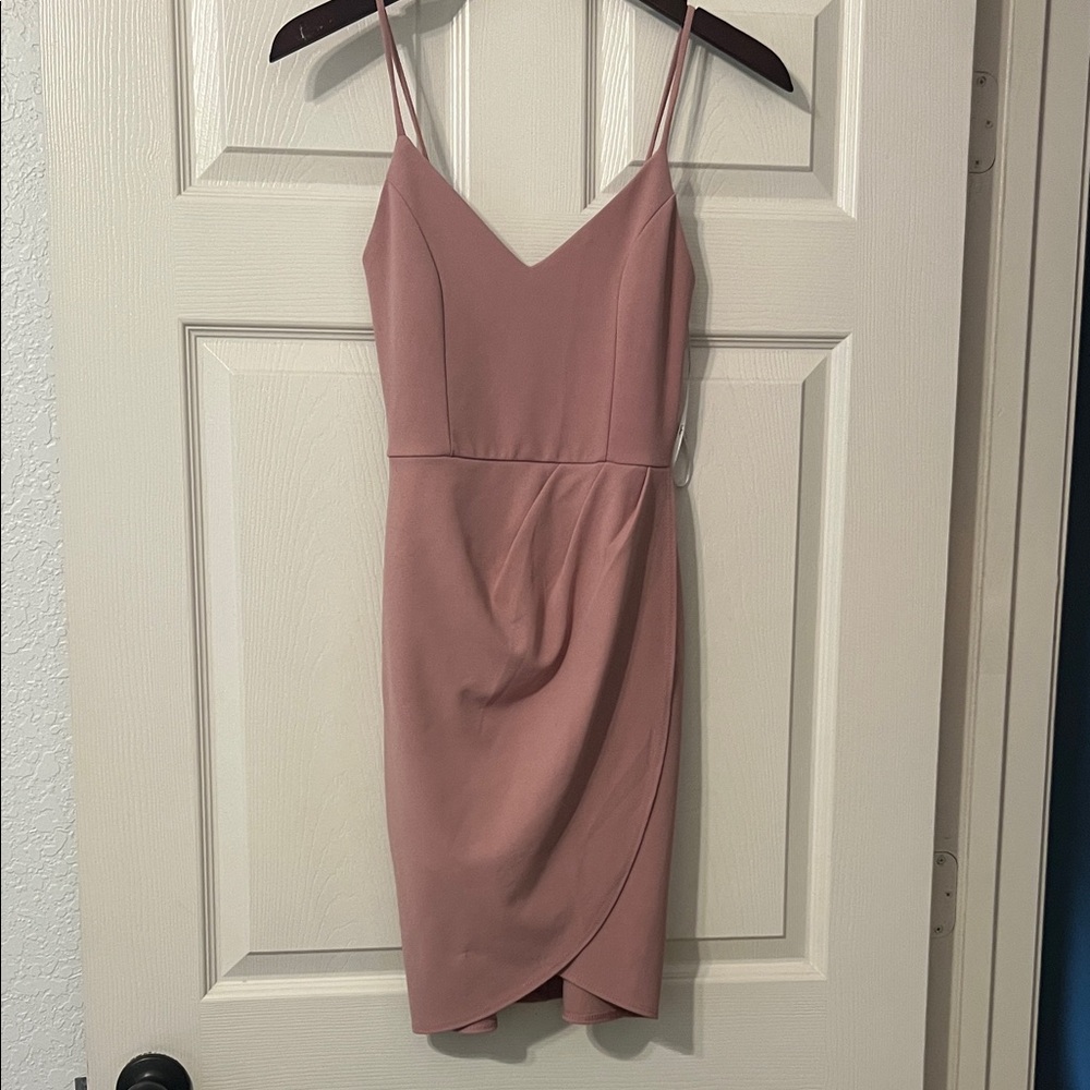 Lulu's Blush Pink Mini Dress with Spaghetti Straps